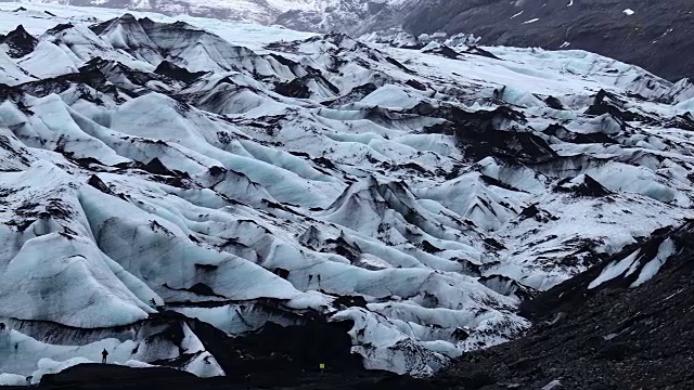 冰岛Solheimajokull冰川泻湖景观视频素材