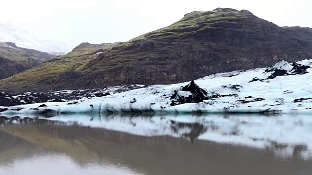 冰岛Solheimajokull冰川泻湖景观视频素材