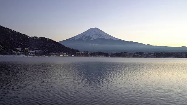 日本富士山山梨县川口湖的日落视频素材