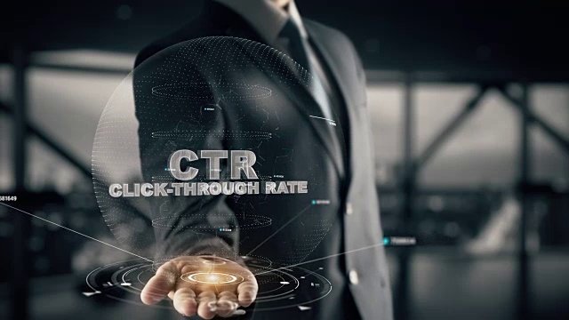 CTR -点击率与全息图商人的概念视频素材