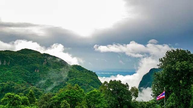 泰国北部美丽的山景。视频素材