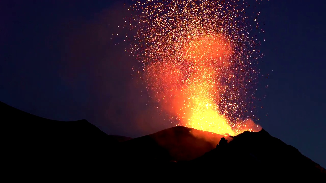 斯特龙博利火山爆发视频素材