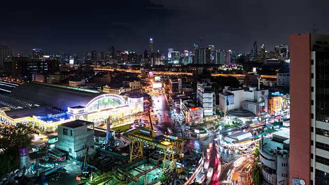 夜晚的城市时光流逝。视频素材