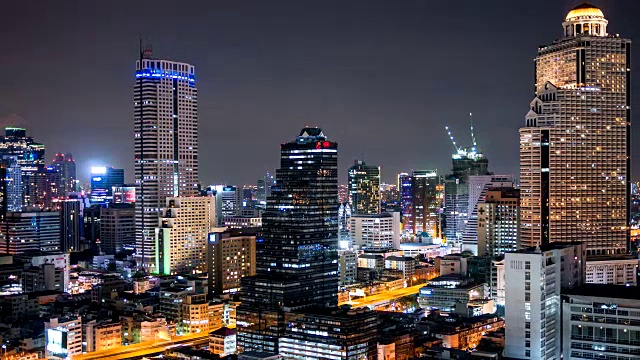 曼谷夜景的时间流逝视频素材