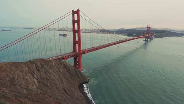 金门大桥旧金山湾航空视频素材