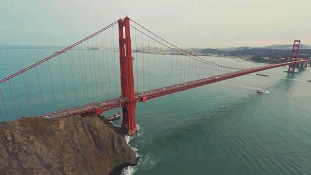 金门大桥旧金山湾航空视频素材