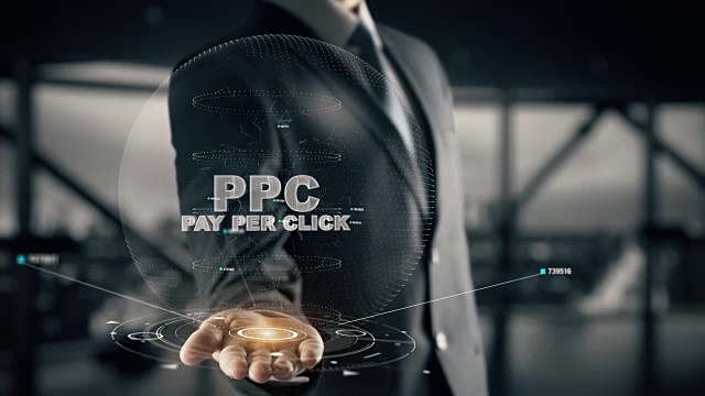 ppc -每点击支付全息商业概念视频素材