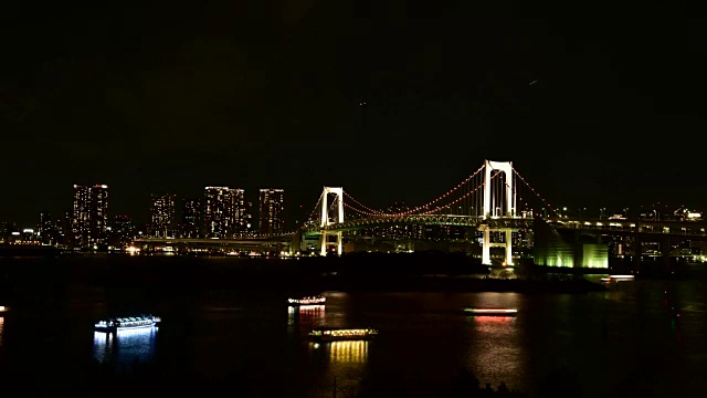 东京湾彩虹桥夜景视频素材