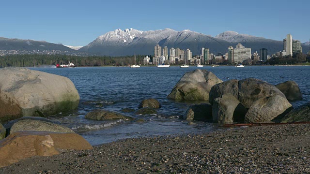 温哥华塔，海岸警卫队气垫船，英吉利湾海岸视频素材