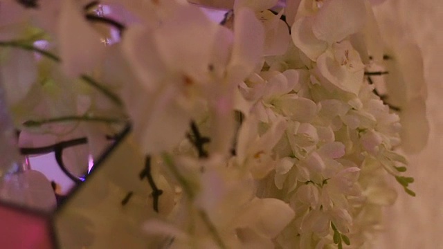 装饰的桌子，花瓶的花视频素材