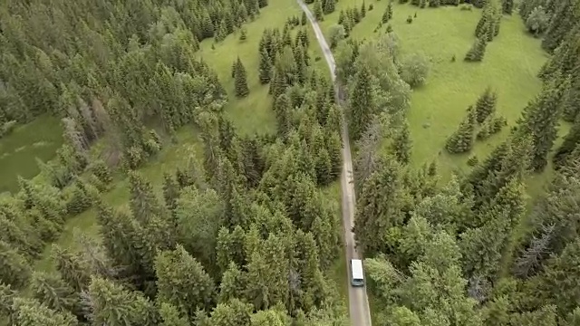 山区公路旅行。鸟瞰图视频素材