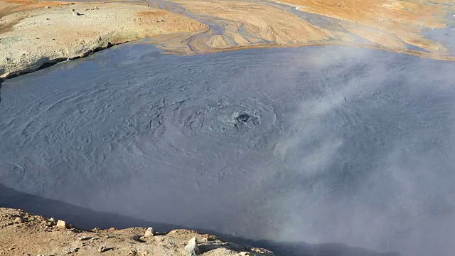 冰岛喷气口火山沸腾泥锅视频素材