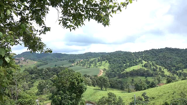 山上的草地景观视频素材