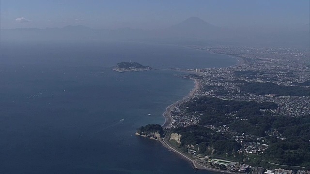 航空，Enoshima，离岸岛，相模湾，神奈川县，日本视频素材