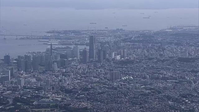 航空，横滨地标塔，神奈川，日本视频素材