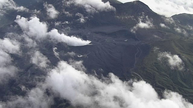 空中，麻生火山喷发，日本熊本视频素材