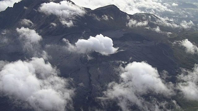 空中，麻生火山喷发，日本熊本视频素材