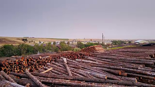 木材场鸟瞰图视频素材