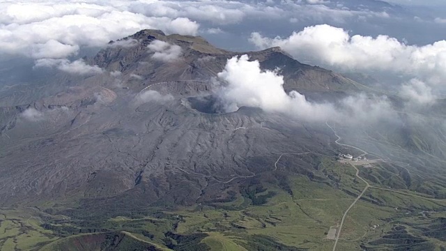 空中，麻生火山喷发，日本熊本视频素材