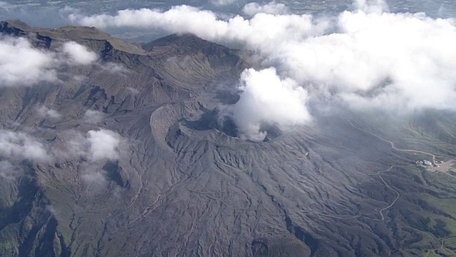 空中，麻生火山喷发，日本熊本视频素材