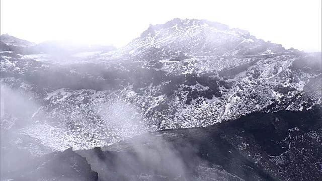 日本，富士山上布满了雪视频素材