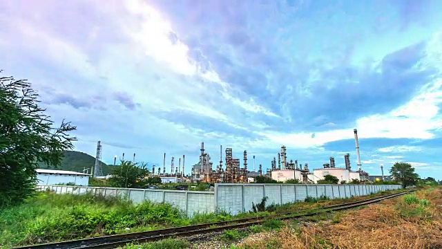 4 k。Time Lapse炼油厂视频素材