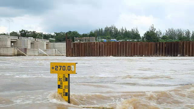 河面水位的标高，在雨季水流非常湍急。视频下载