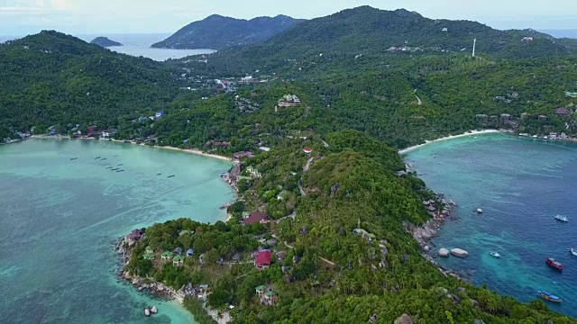 热带海滩天堂:美丽的热带海洋海滩(泰国Koh Tao岛)视频素材