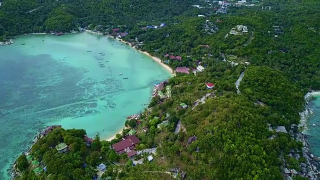 热带海滩天堂:美丽的热带海洋海滩(泰国Koh Tao岛)视频素材