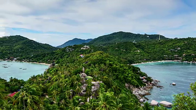 热带海滩天堂:美丽的热带海洋海滩(泰国Koh Tao岛)视频素材