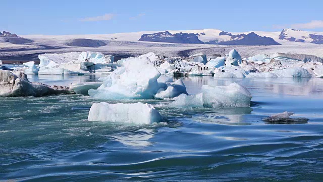 冰岛冰川湖Jokulsarlon令人惊叹的景色视频素材