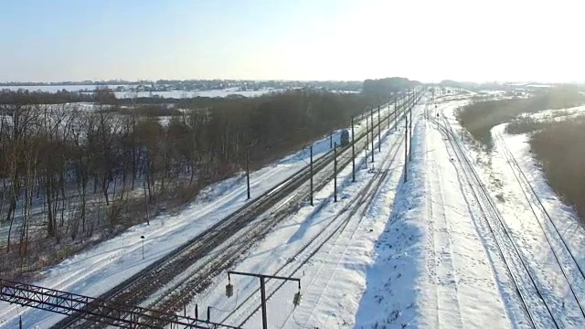 铁路被雪覆盖视频素材