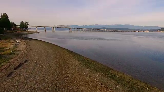 胡德运河大桥，普吉特海湾公路运输公司，华盛顿州视频素材