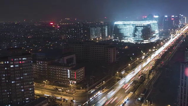 T/L WS HA PAN北京CBD区域鸟瞰图视频素材