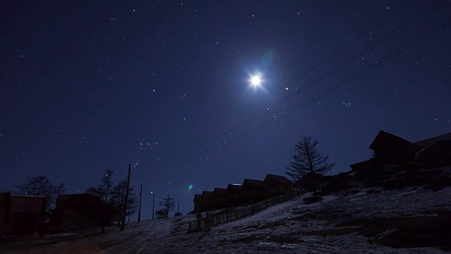 冬夜星夜时光流逝视频素材