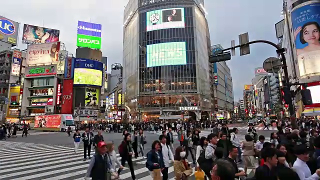 东京著名的涉谷十字路口视频素材