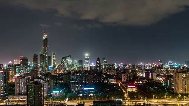 Time Lapse- Downtown Beijing, Night / Beijing, China(白天和夜晚系列)视频素材