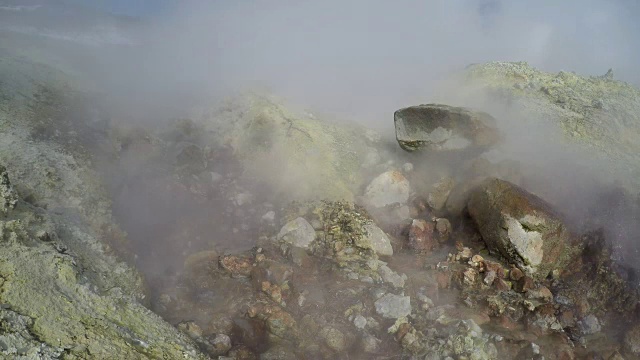 火山景观:火山活动，温泉视频素材