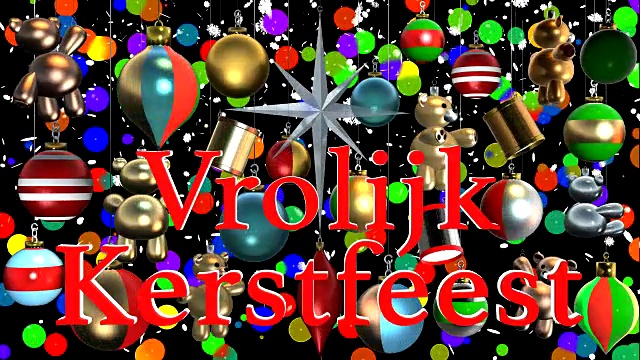 Vrolijk Kerstfeest荷兰问候与圣诞装饰阿尔法频道视频素材