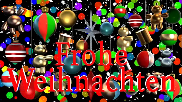 Frohe Weihnachten德国问候圣诞装饰和阿尔法频道视频素材