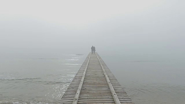 海滩上的成熟夫妇视频素材