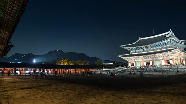 景福宫(韩国国宝223)夜景视频素材