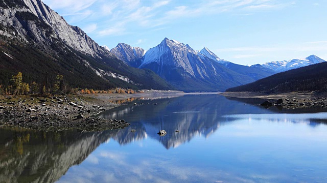 落基山脉湖景的时间流逝视频素材