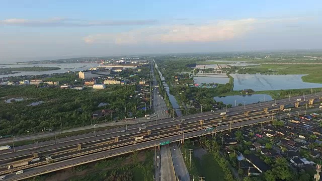 泰国曼谷公路鸟瞰图视频素材