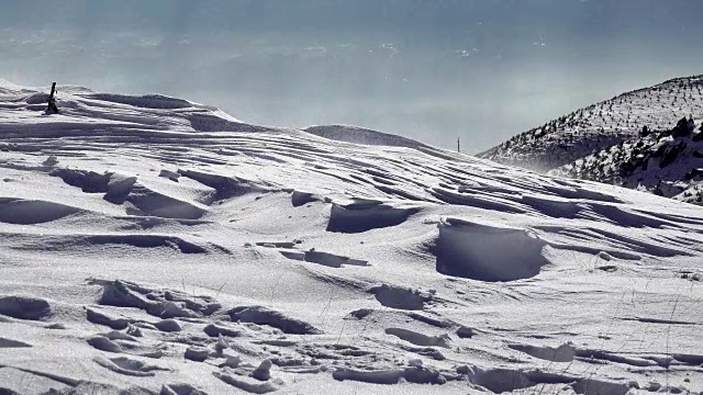 雪花吹过北极景观，超高清股票视频视频素材