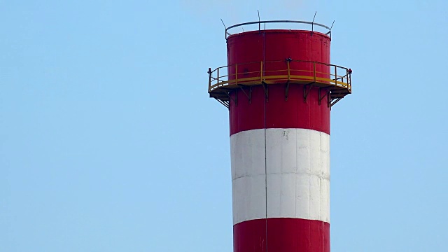 电厂管道烟雾空气污染近距离，超高清库存视频视频素材