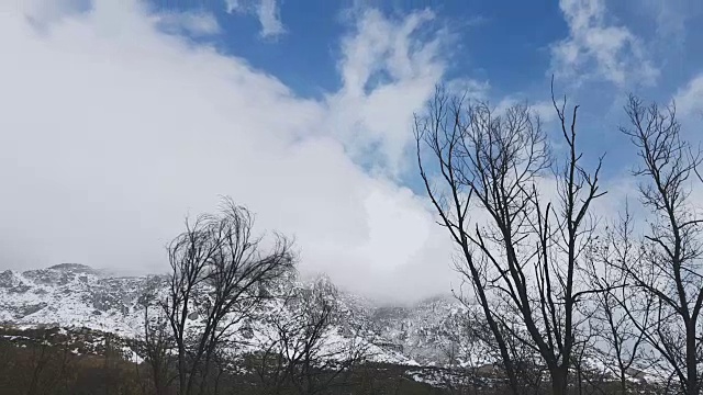 雪云覆山，时光流逝视频素材