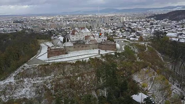 冬季高角度城市景观视频素材