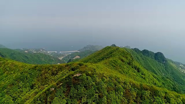 乌陵岛(韩国第九大岛)Seonginbong山鸟瞰图视频素材