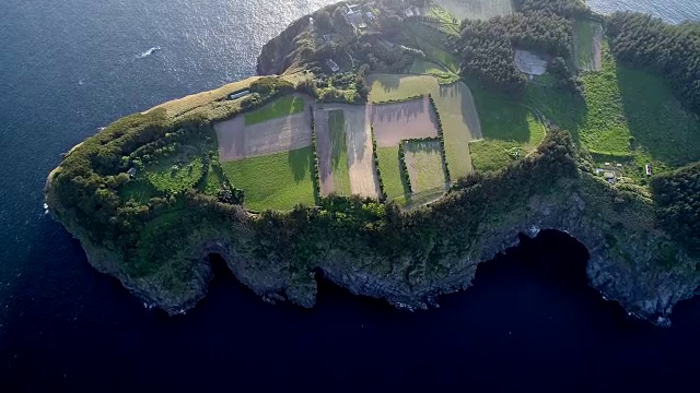 韩国著名旅游景点柔道岛鸟瞰图视频素材